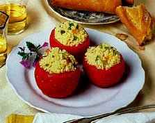 Slightly Spicy Couscous Stuffed Tomatoes
