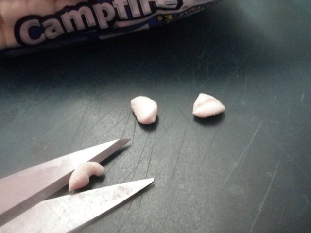 cut marshmallows