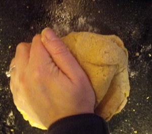 knead pasta dough